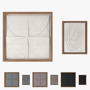 3D Art Panno 3d Wall Art Relief Gypsum Plaster with wooden frame model