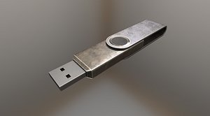 USB Stick Low Poly Brass Version