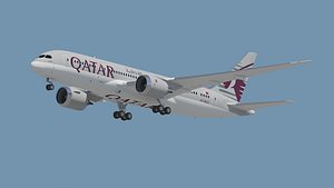 3d model b 787 qatar airways