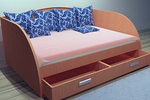 bed study sofa 3 3D