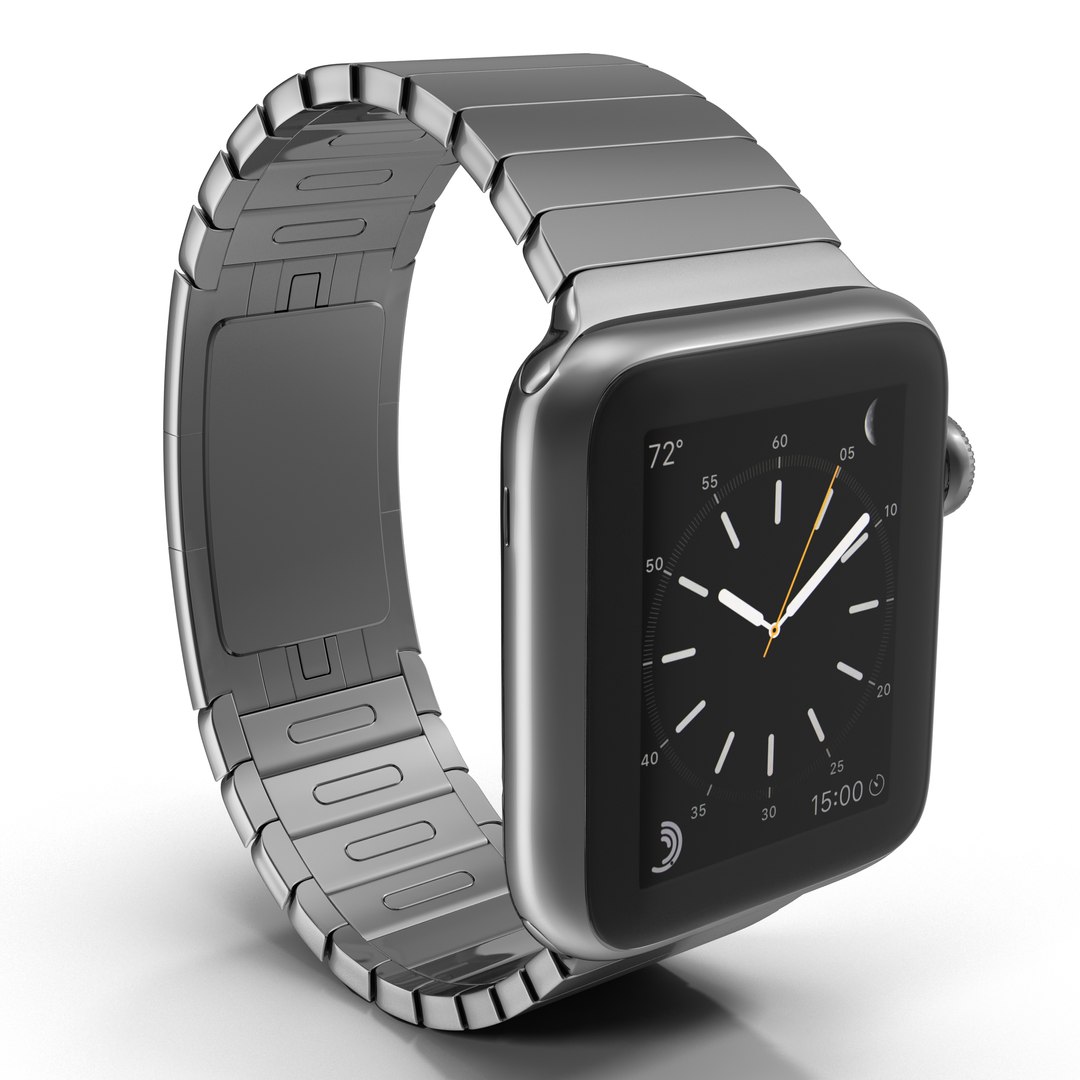 Apple Watch 38mm Link Bracelet Dark Space 2 3D model preview