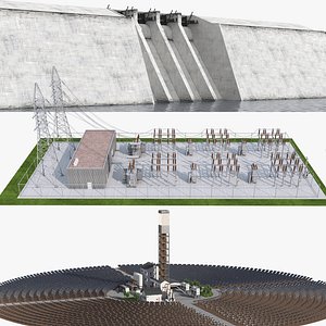 Power Plants Collection 3D model