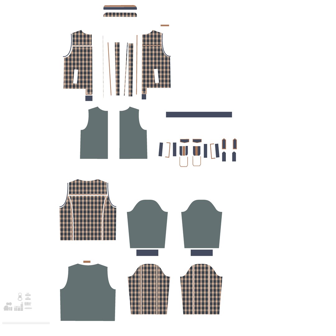 3D Model Plaid Jacket - TurboSquid 2003135