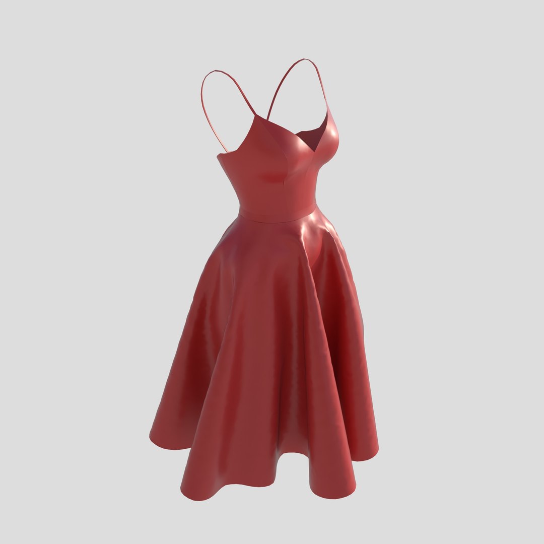 Red Dress 3D Model - TurboSquid 2382310