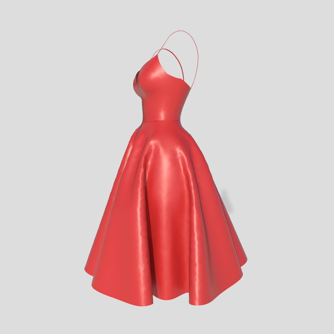 Red Dress 3D Model - TurboSquid 2382310