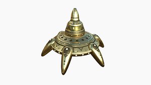Alien Spaceship UFO G07 Gold - Sci Fi Spacecraft Design 3D model