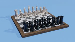 marble chess and board 3D model