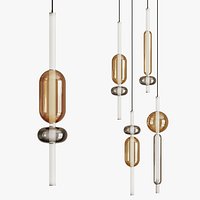 Pendant lamp made of metal and glass Harmony of Strict Lines