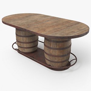 3D Double Barrel Pub Table Dirty