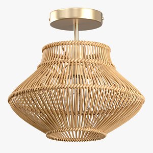 3D Neher Rattan Semi Flush Mount model