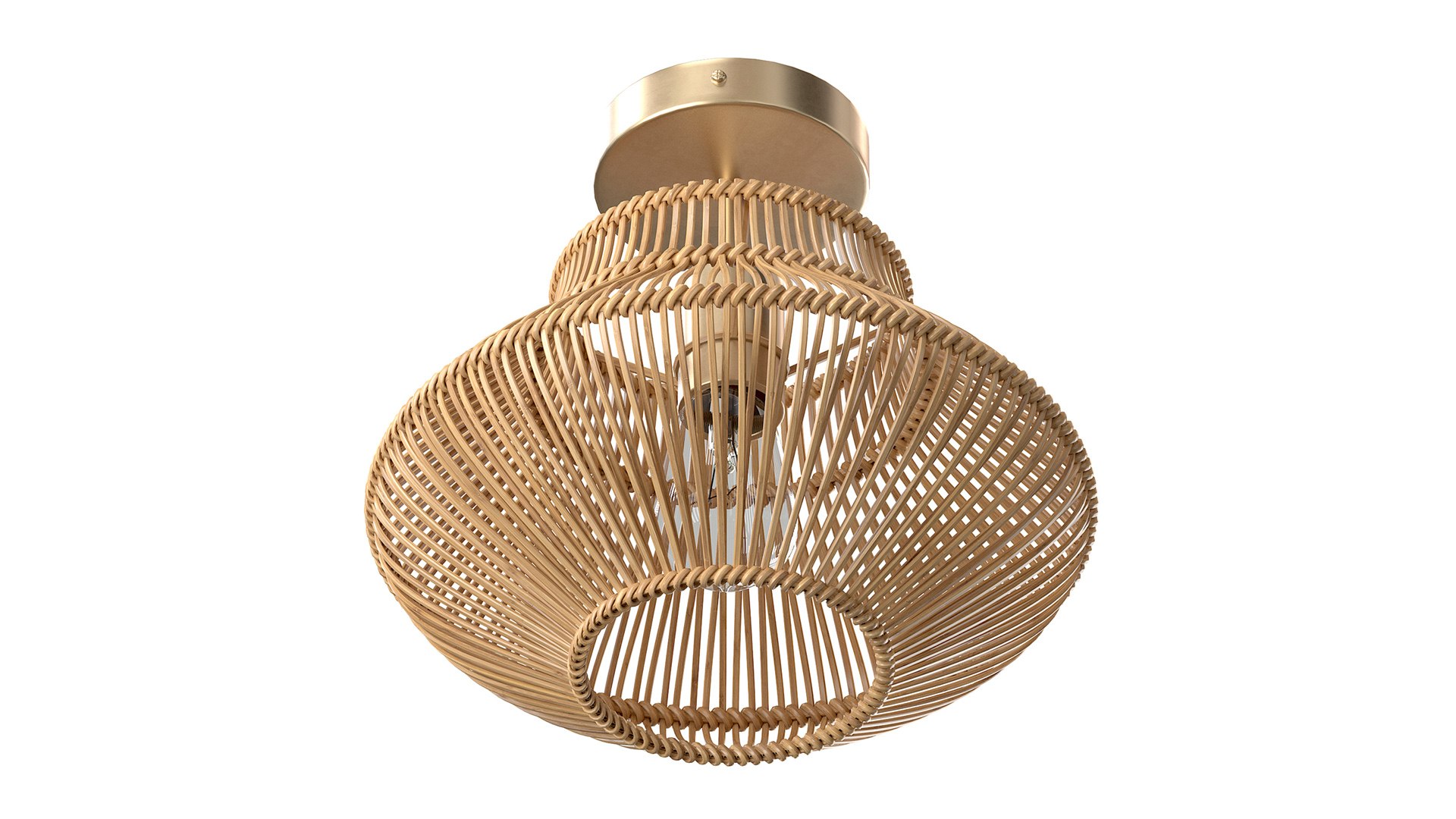 3D Neher Rattan Semi Flush Mount model - TurboSquid 2124311