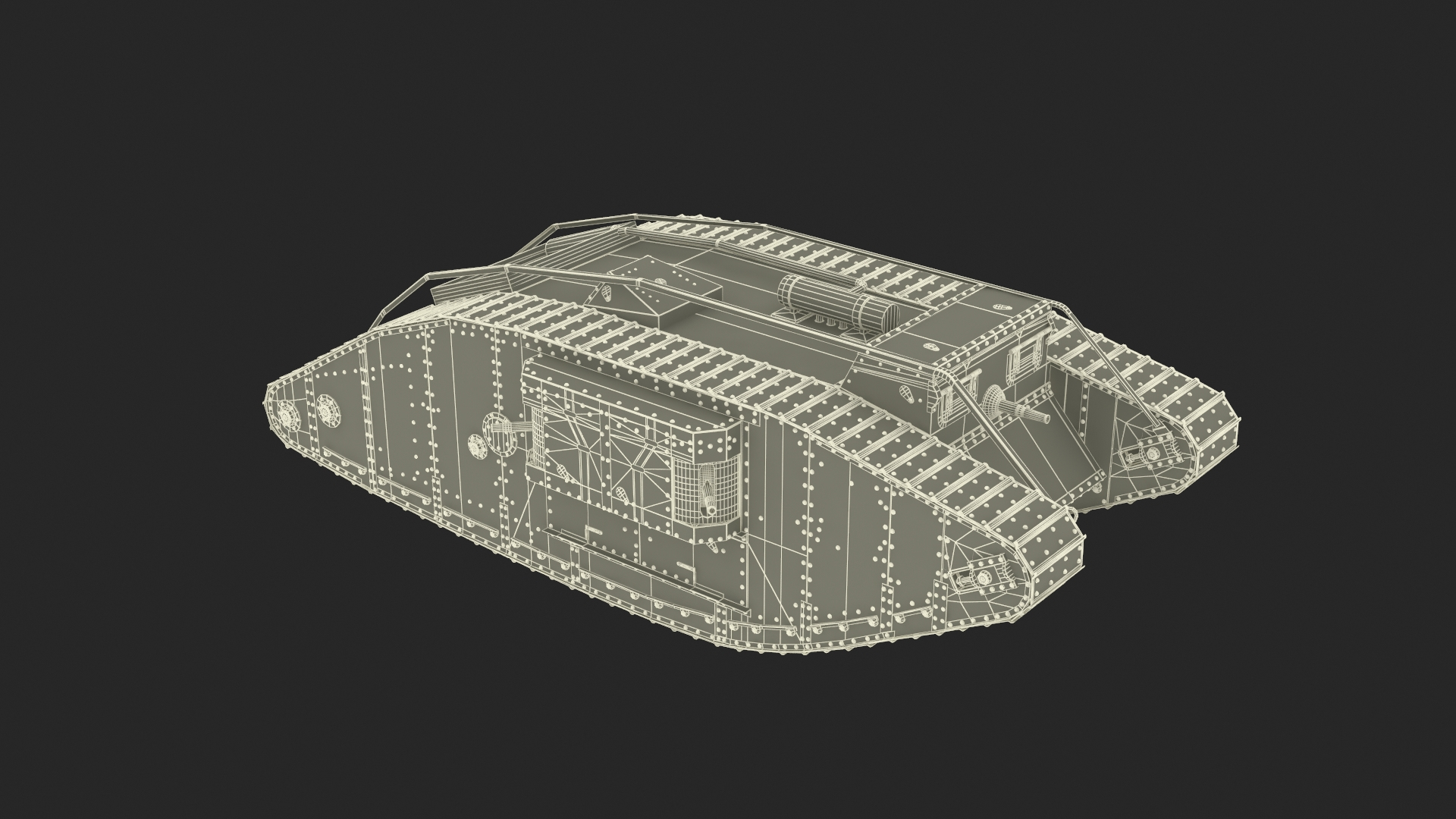 Tank MK 4 Female Camouflage Color Rigged For Maya 3D - TurboSquid 2248117