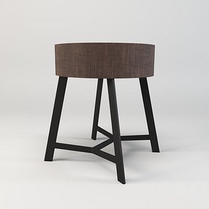 Wooden Round Stool 3D
