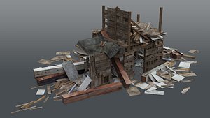 3D demolished building debris