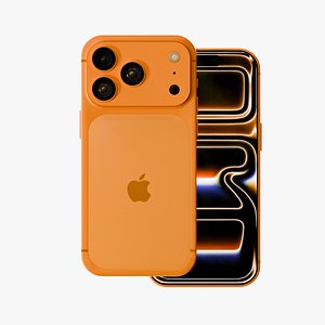 3D iPhone 17 Pro Cosmic Orange