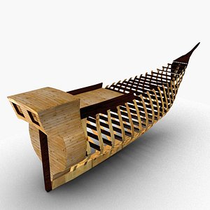 3D Wooden ship skeleton model