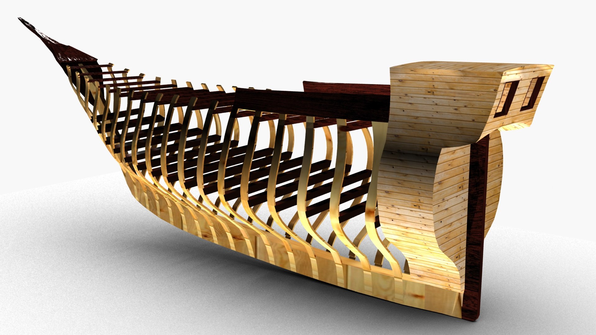 3D Wooden ship skeleton model - TurboSquid 2166562