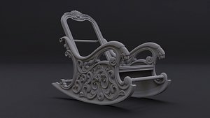 3D rocking chair cnc model