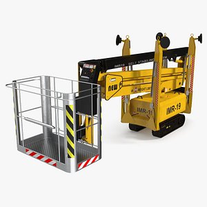3D Industrial Articulated Boom Lift Rigged