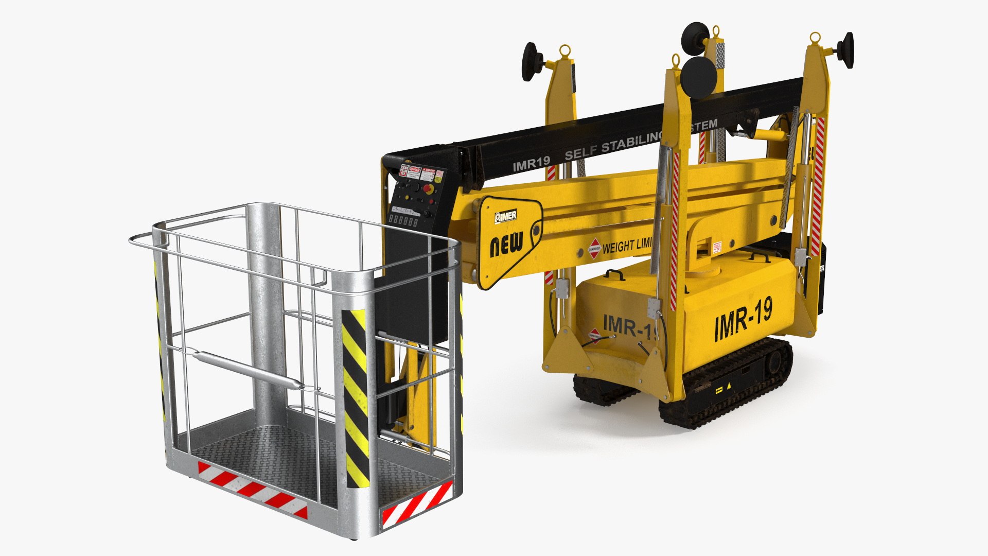 Industrial Articulated Boom Lift Rigged 3D model preview