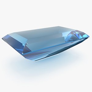 3D model Baguette Cut Blue Topaz