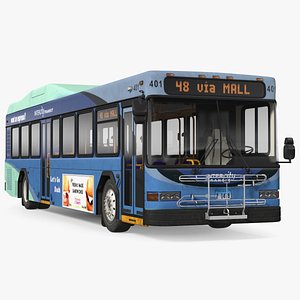 Gillig Low Floor Hybrid Bus Intercity Blue Simple Interior 3D model