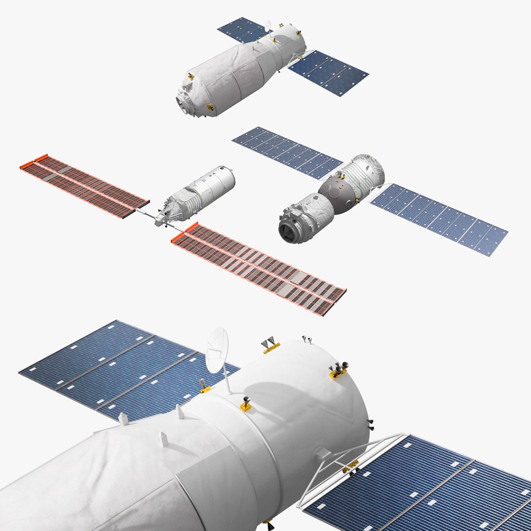 China Spacecrafts Collection 3D model for industrial visualization, technical presentation, simulation, product rendering, and animation