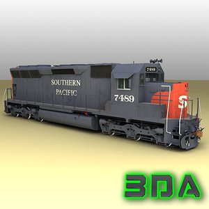 emd sd45 sp locomotive 3d model