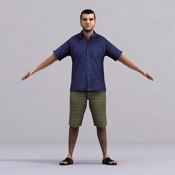 axyz characters rigged human 3d model