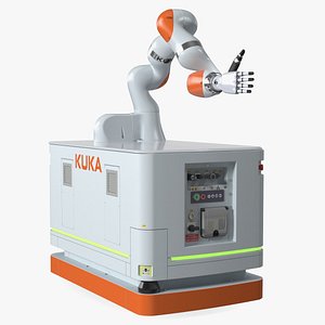 Mobile Robot KUKA and Dexterous Hand Rigged