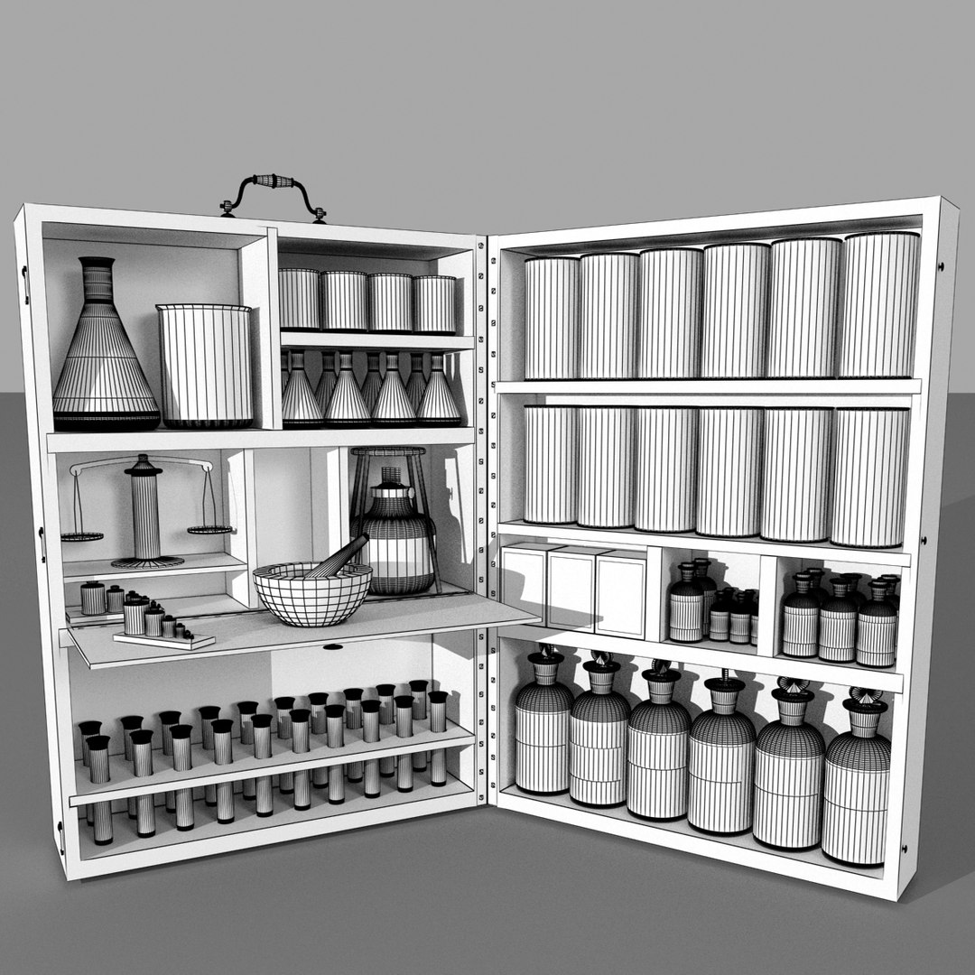 3d Model Old Chemist Box