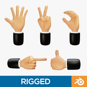 Cartoon Hand Rigged