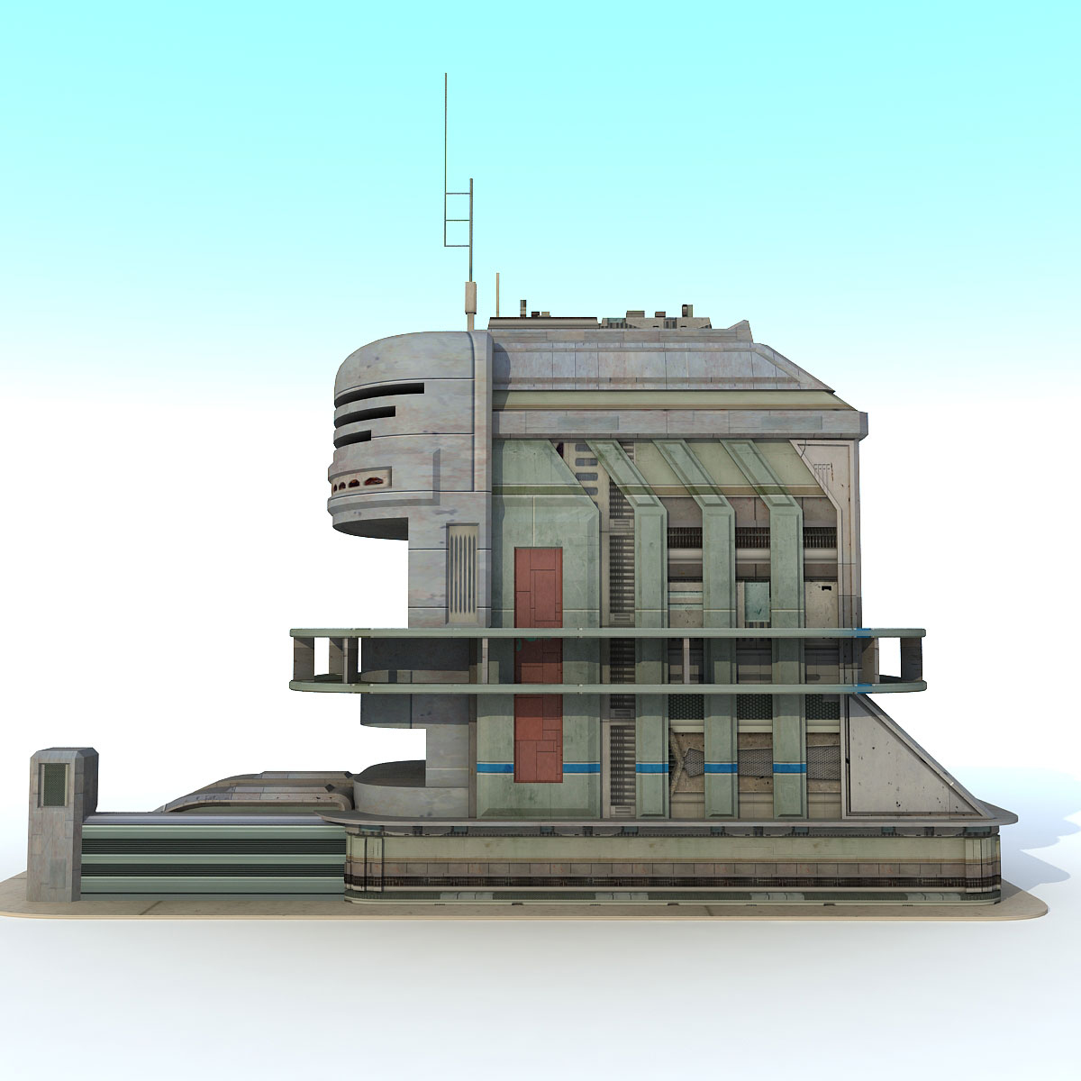 3d model sci fi futuristic building
