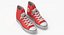 Basketball Leather Shoes Red 3D