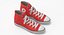 Basketball Leather Shoes Red 3D