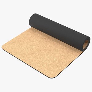 Yoga Mat Rolled Cork 3D model