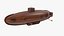 Realistic Model of Drebbel Submarine Rigged for Maya 3D model