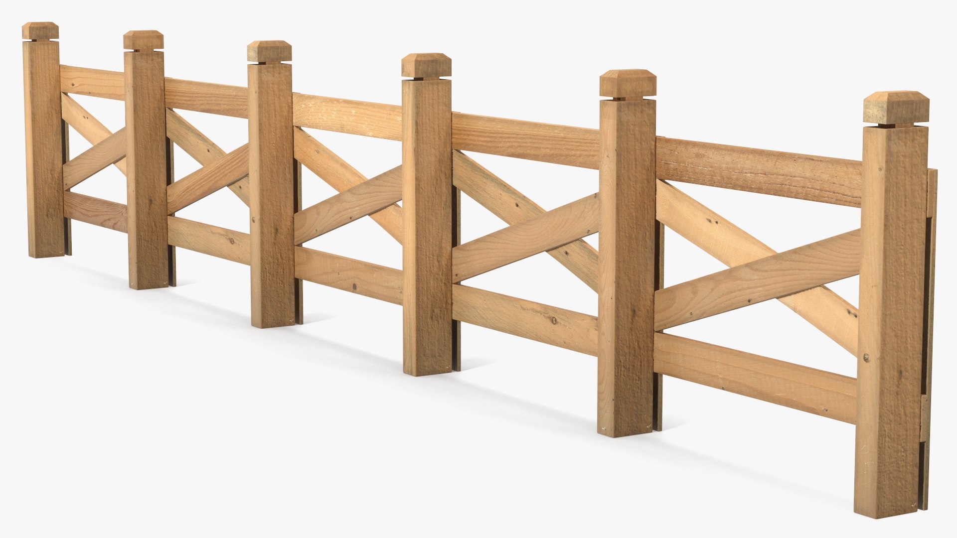 Farm Wooden Fence 3D model preview