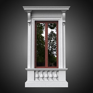 Classical window with pedestal