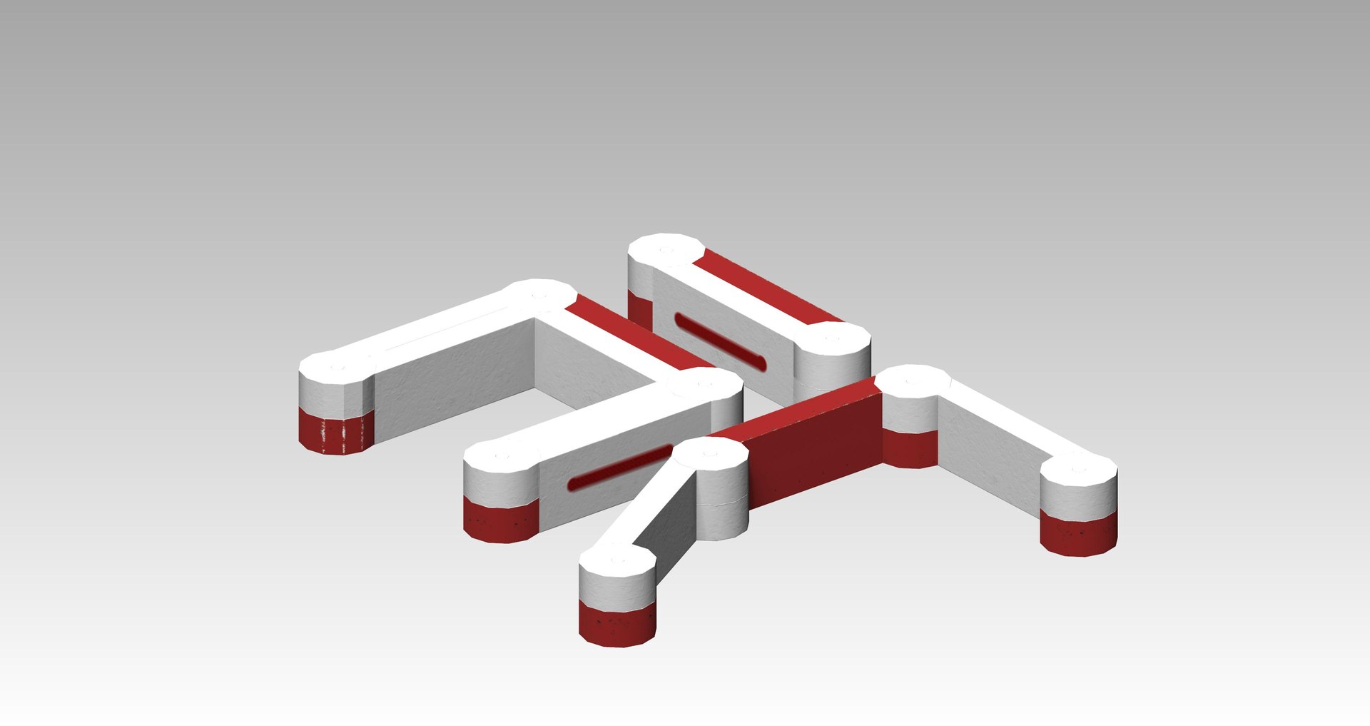 3D Red-white Modular Box Barrier - TurboSquid 2085436