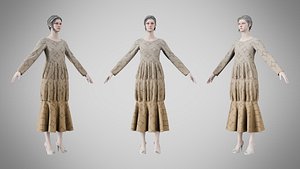 3D Dress 25 Grullo With Design model
