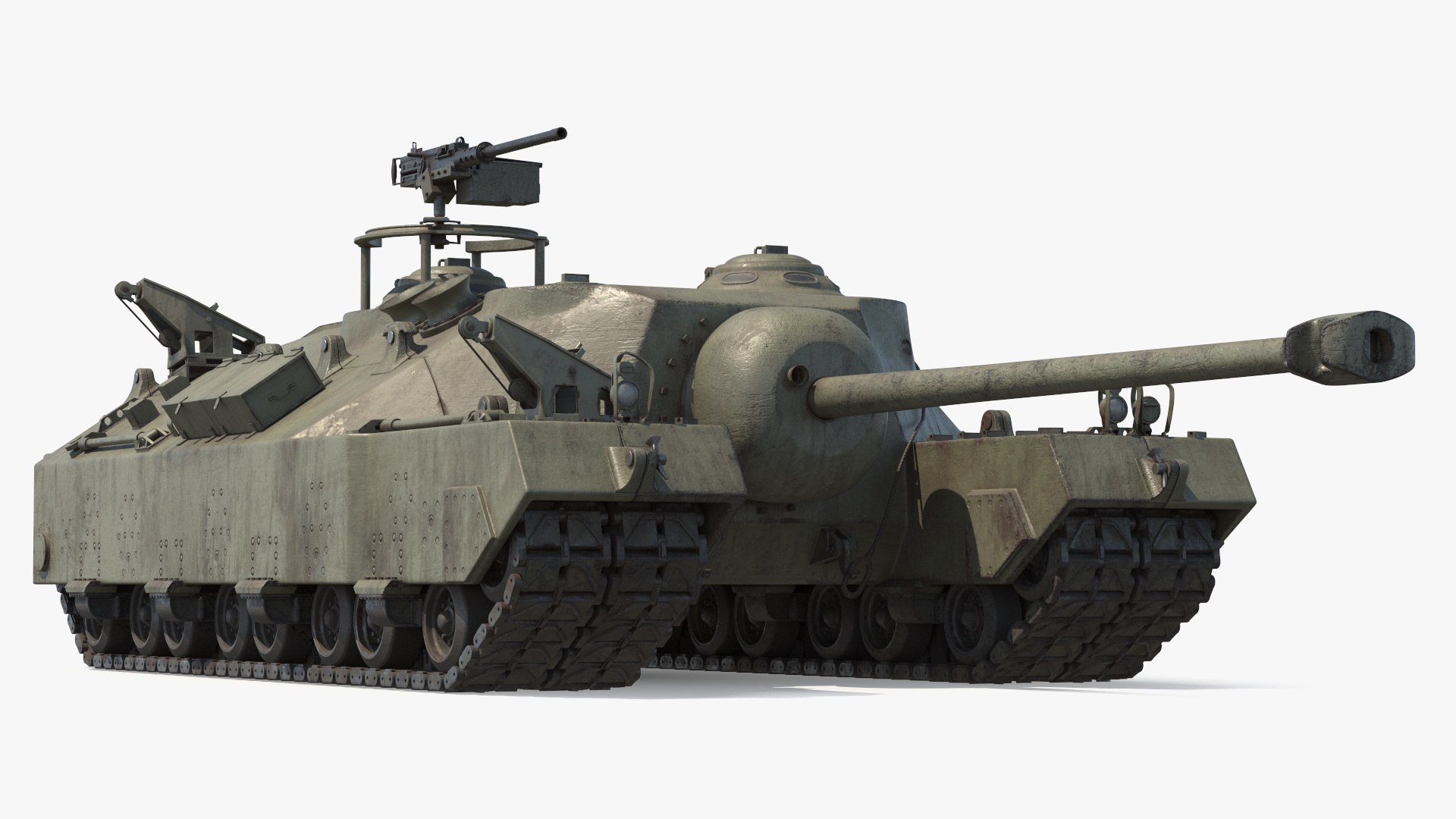 T28 Super Heavy Tank Used Green 3D model for industrial visualization, technical presentation, simulation, product rendering, and animation