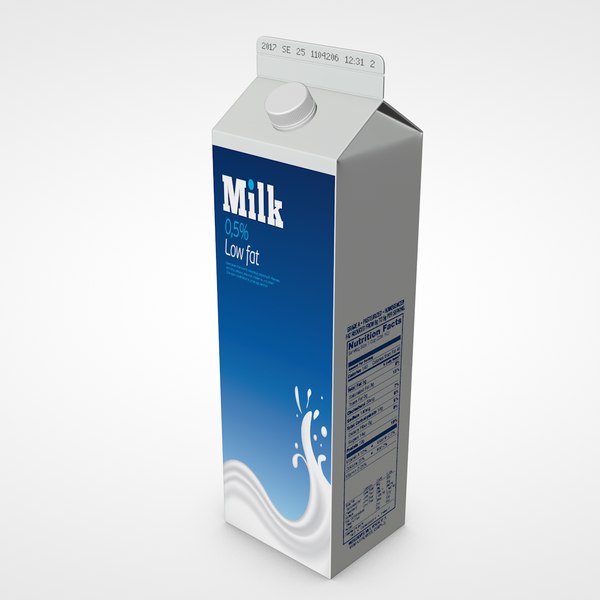 milk box mockup 3D model