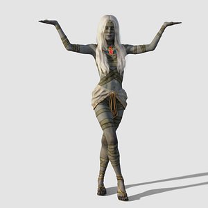 Nefertina - Mummies Alive Rigged Low-poly 3D model