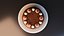 Pastel de chocolate con cerezas y baja poligonización