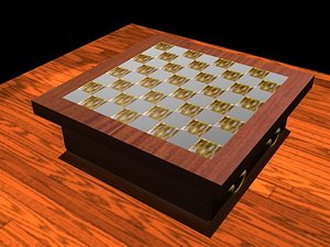 mahogany chess board 3d max