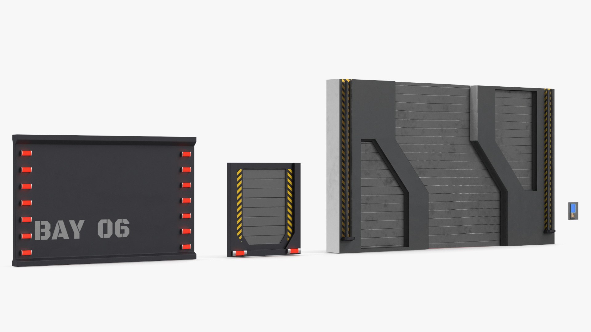 Sci Fi Spaceship Hangar Bay Gates Set 3D model https://p.turbosquid.com/ts-thumb/E3/n0cXjl/KI/scifispaceshiphangarbaygatessetvray3dmodel001/jpg/1710860125/1920x1080/fit_q87/c62e4159aab007433d549fe63445b524dba2dc8a/scifispaceshiphangarbaygatessetvray3dmodel001.jpg
