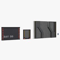 Sci Fi Spaceship Hangar Bay Gates Set