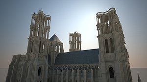 3d laon gothic cathedral