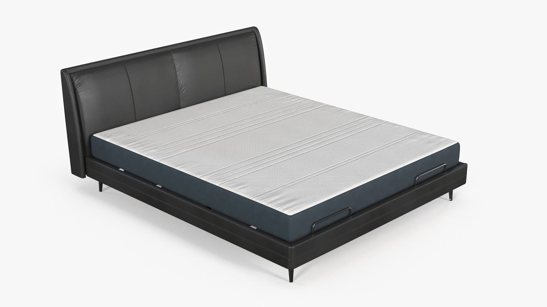 Smart Electric Bed Black 3D model preview
